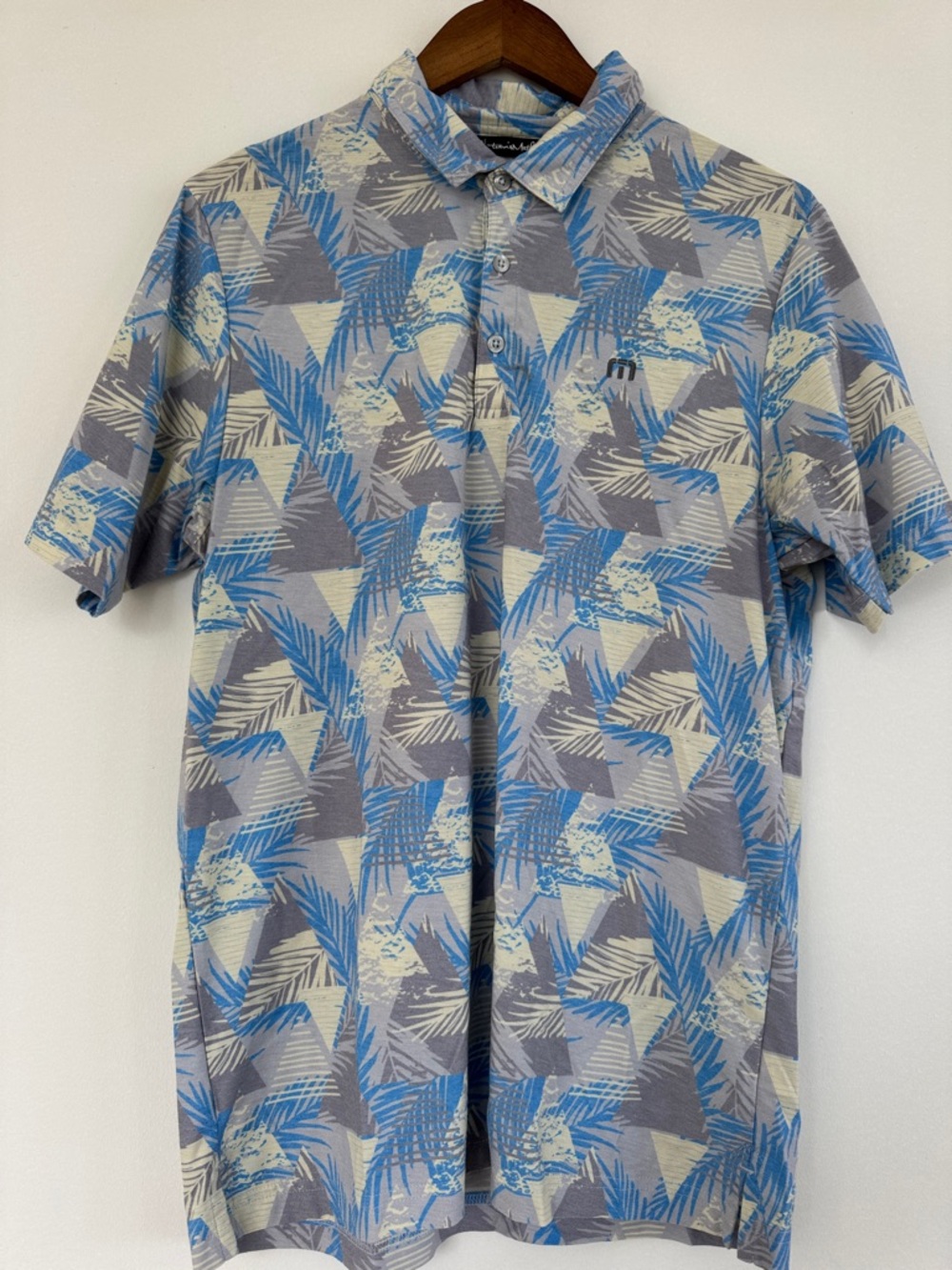 Travis Mathew Short Sleeve Polo in Blue, Gray, Cream